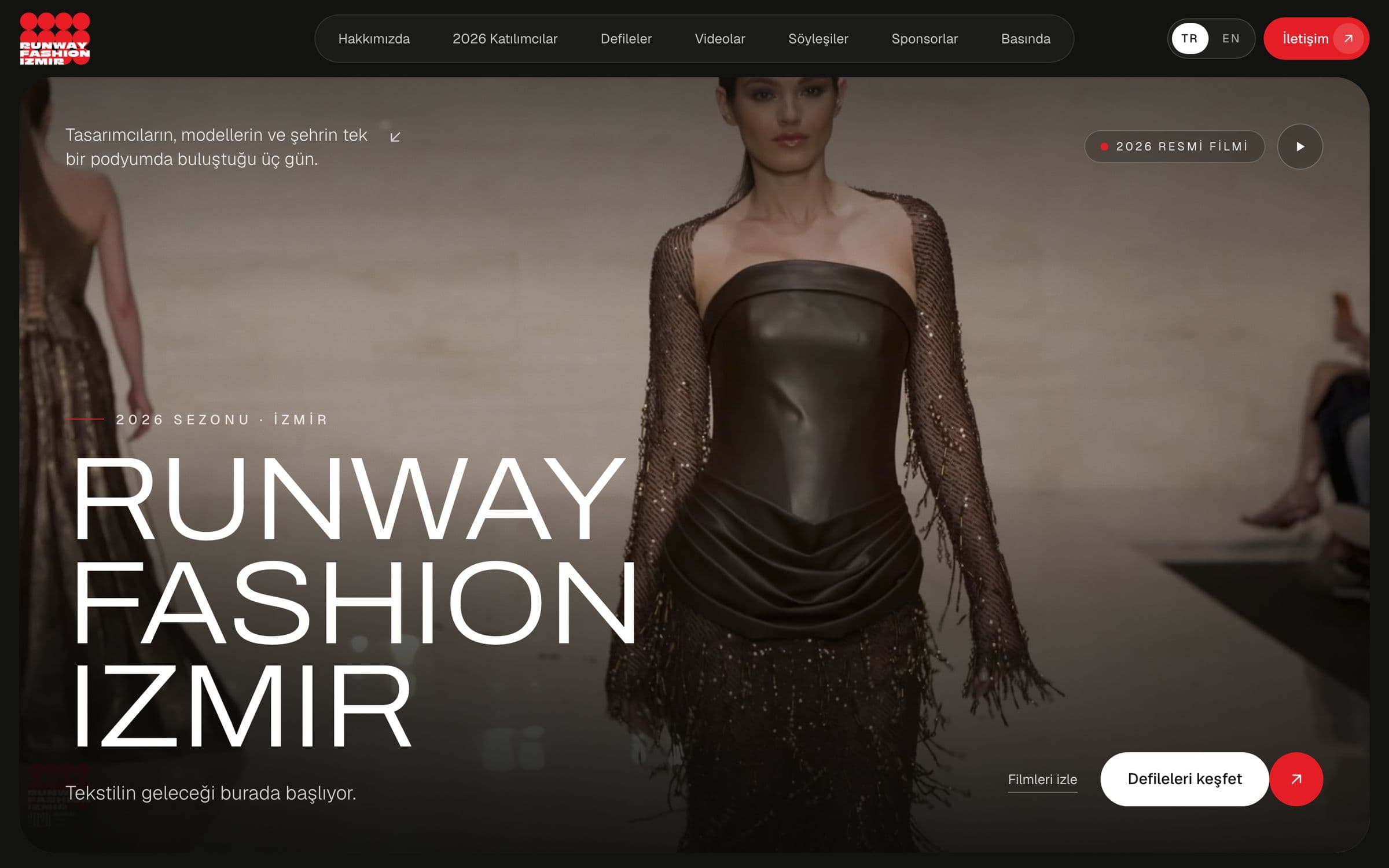 Home page of the Runway Fashion İzmir website