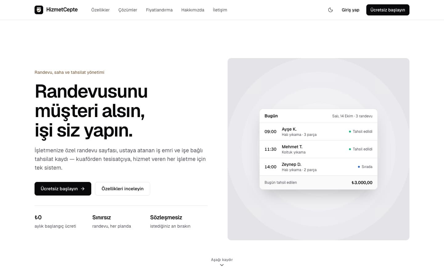 HizmetCepte screenshot